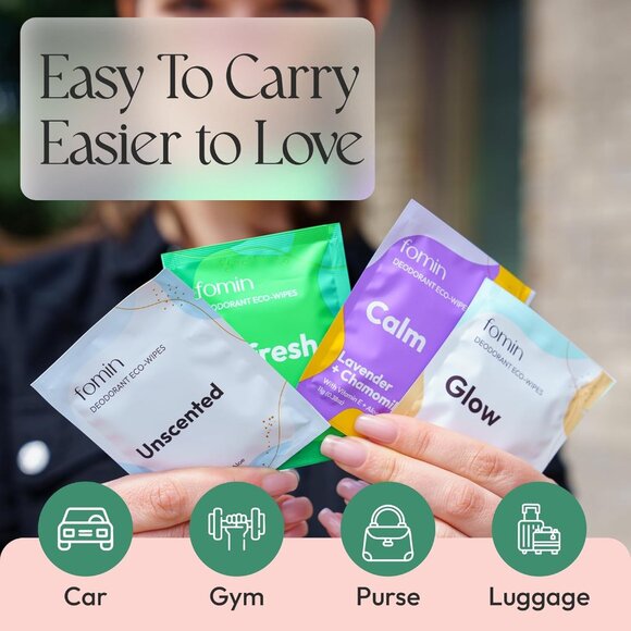 Travel Deodorant Wipes - 50 Count - Variety Pack - pH Balanced, Hypoallergenic M - Picture 3 of 6